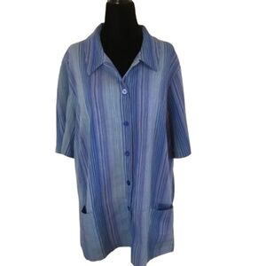 Women’s Alia Blue Short Sleeve Blouse Plus Size 22W